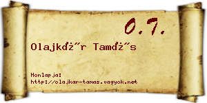 Olajkár Tamás névjegykártya